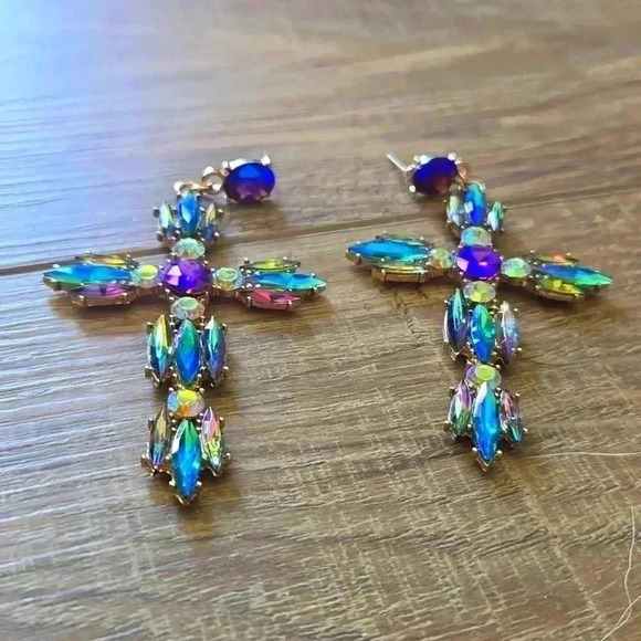 Moroccan cross earrings Bohemian style - Picture 5 of 5